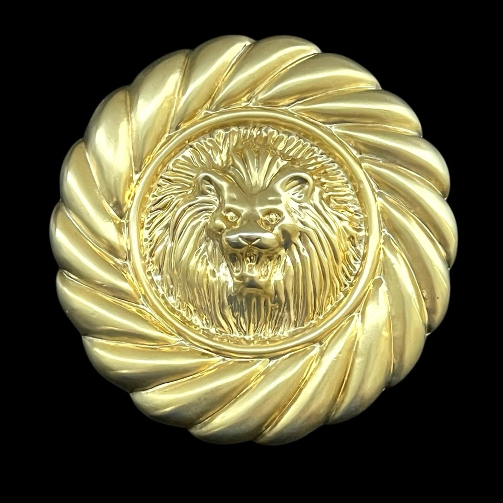 Vintage Motion East Gold Lion Head belt buckle Circa 1975